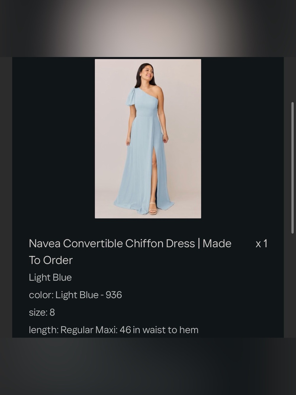 Revelry Light Blue One-Shoulder Chiffon Gown